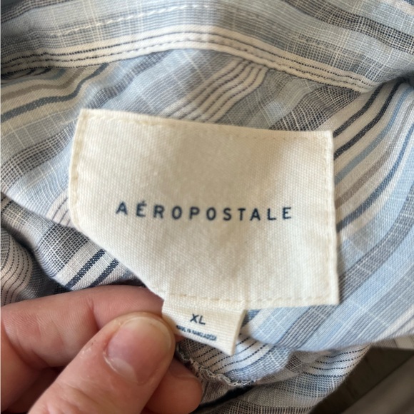Aeropostale Blue and White Striped Shirt - XL - Picture 5 of 5